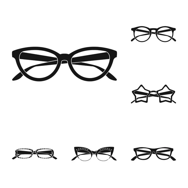 Illustration vectorielle de lunettes et de lunettes de soleil icône. Collection de lunettes et accessoire stock symbole pour web . — Image vectorielle