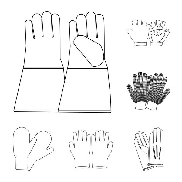 Vektor-Design von Handschuhen und Wintersymbol. Handschuhset und Ausrüstungslager Symbol für Web. — Stockvektor