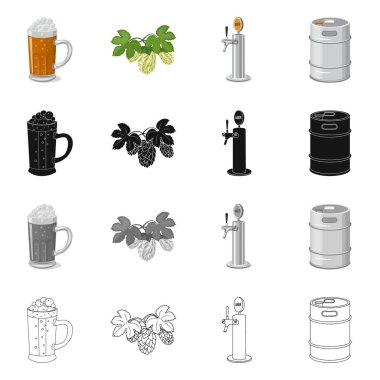 Bar ve pub logo vektör tasarımı. Pub ve iç hisse senedi vektör çizim.