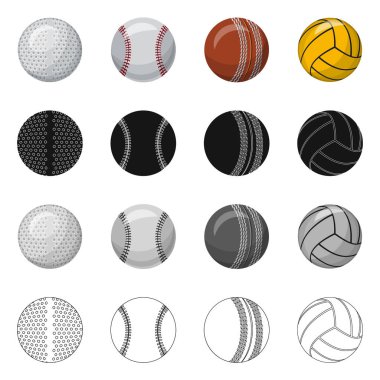 Spor ve top logo vektör Illustration. Spor ve hisse senedi için atletik vektör simge kümesi.