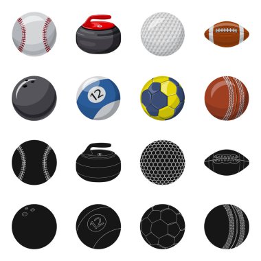 İllüstrasyon işareti spor ve top vektör. Spor ve web için atletik hisse senedi simgesi.