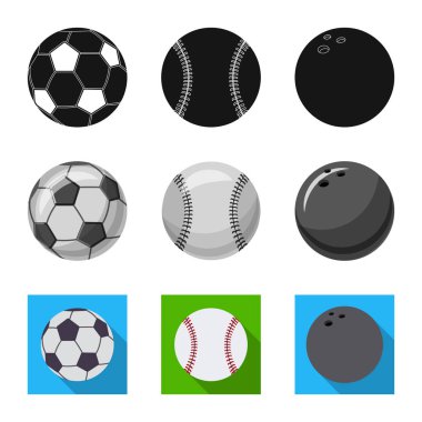 Spor ve topu simgesini yalıtılmış nesne. Spor ve spor stok vektör çizim koleksiyonu.