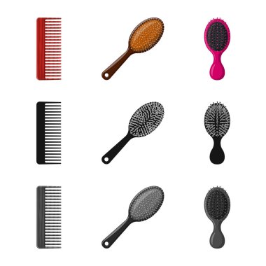 Fırça ve saç logo vektör Illustration. Fırça ve saç fırçası hisse senedi vektör çizim topluluğu.