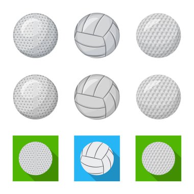 Spor ve topu simge vektör Illustration. Spor ve web için atletik hisse senedi simgesi toplama.