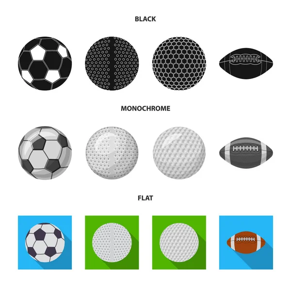 Ilustración vectorial del deporte y el símbolo de pelota. Conjunto de deporte e ilustración de vector de stock atlético . — Archivo Imágenes Vectoriales