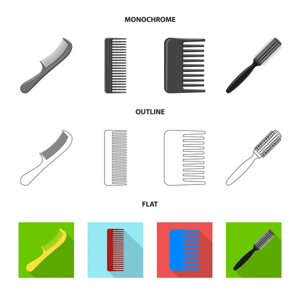 Projekt wektor logo pędzla i włosy. Kolekcja pędzla i szczotka do włosów Stockowa ilustracja wektorowa. — Wektor stockowy