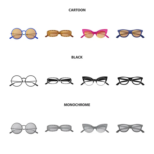 Wektor wzór logo okulary i okulary przeciwsłoneczne. Kolekcja okulary i akcesoria symbol giełdowy dla sieci web. — Wektor stockowy