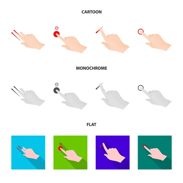 Vektor-Illustration von Touchscreen und Hand-Symbol. Set aus Touchscreen und Touchstock-Symbol für Web. — Stockvektor