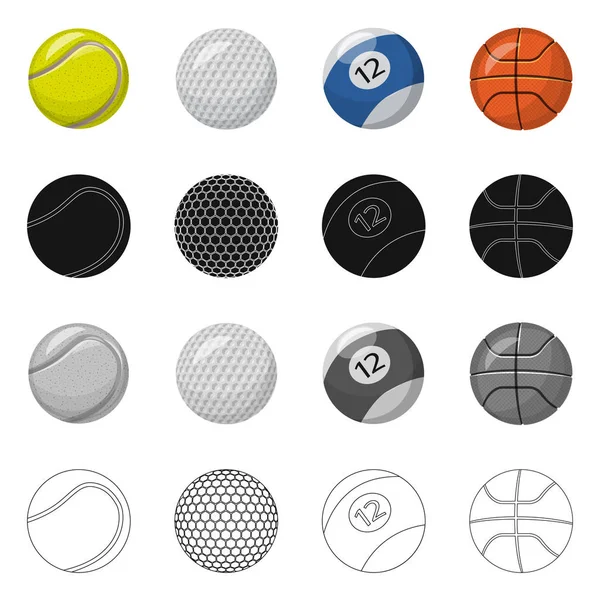 Objet isolé de sport et symbole de balle. Collection de sport et de stock sportif symbole pour le web . — Image vectorielle