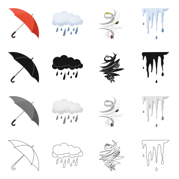 Vektorillustration av väder och väderikonen. Samling av väder och applicering aktiesymbol för webben. — Stock vektor