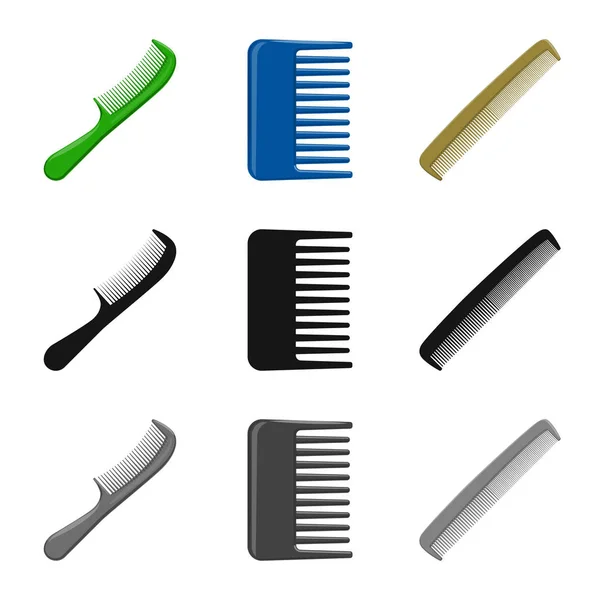 Vektorillustration Von Pinsel Und Haarsymbol Set Von Pinsel Und Haarbürste — Stockvektor