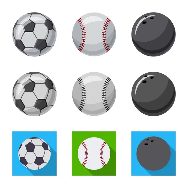 Objeto isolado do esporte e logotipo da bola. Coleção de esporte e símbolo de estoque atlético de web . — Vetor de Stock