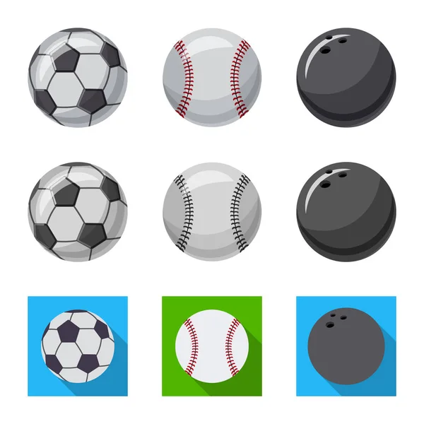 Objeto aislado de deporte y logo de pelota. Colección de deporte y símbolo de stock atlético para la web . — Vector de stock