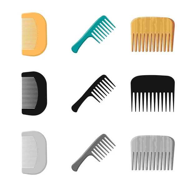 Conception vectorielle du logo brosse et cheveux. Ensemble de brosse et brosse à cheveux symbole de stock pour la toile . — Image vectorielle