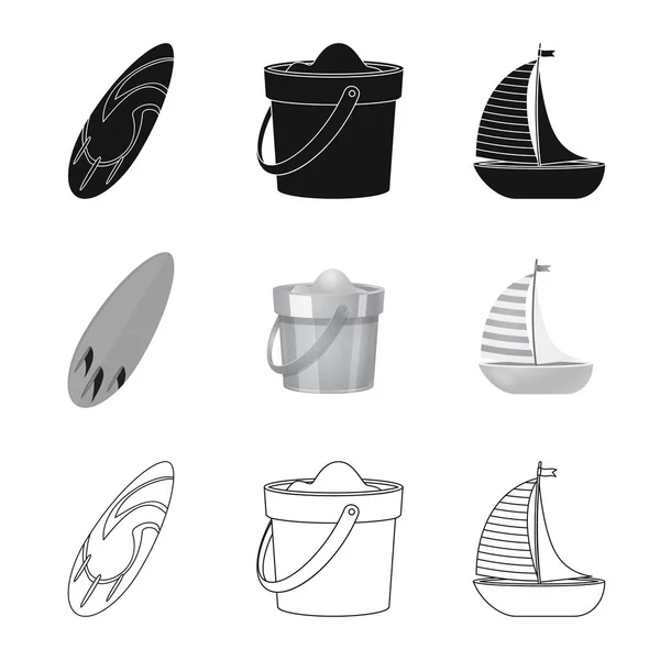 Векторні ілюстрації обладнання та плавального логотипу. Набір обладнання та символів активності для Інтернету . — стоковий вектор