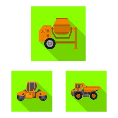 Yapı ve inşaat simge vektör Illustration. Hisse senedi için yapı ve makine vektör simge topluluğu.