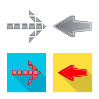 Öğe ve ok simge vektör Illustration. Öğe ve yön hisse senedi vektör çizim topluluğu.