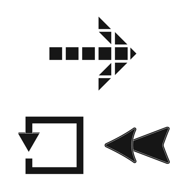 Objeto aislado de elemento y logotipo de flecha. Conjunto de elemento e icono de vector de dirección para stock . — Archivo Imágenes Vectoriales