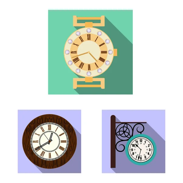 Objeto aislado de reloj y logotipo de tiempo. Colección de reloj y círculo icono vectorial para stock . — Vector de stock