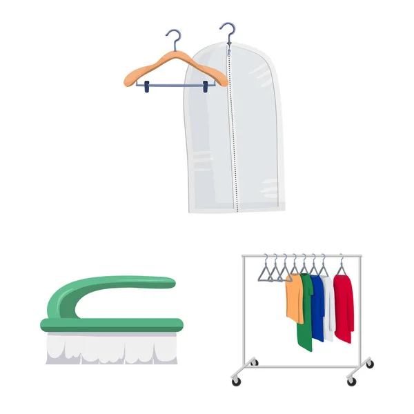 Ilustração vetorial de lavanderia e sinal limpo. Coleção de lavanderia e roupas estoque vetor ilustração . — Vetor de Stock