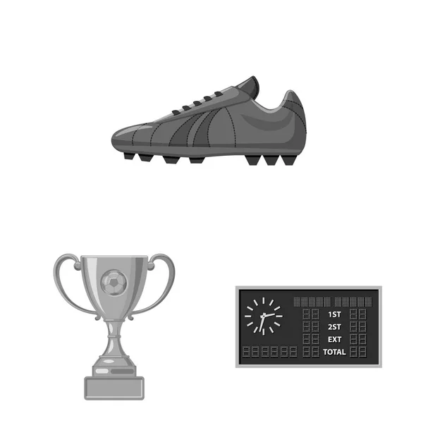 Векторная иллюстрация символа футбола и шестерни. Собрание иконки футбола и вектора турнира для инвентаря . — стоковый вектор