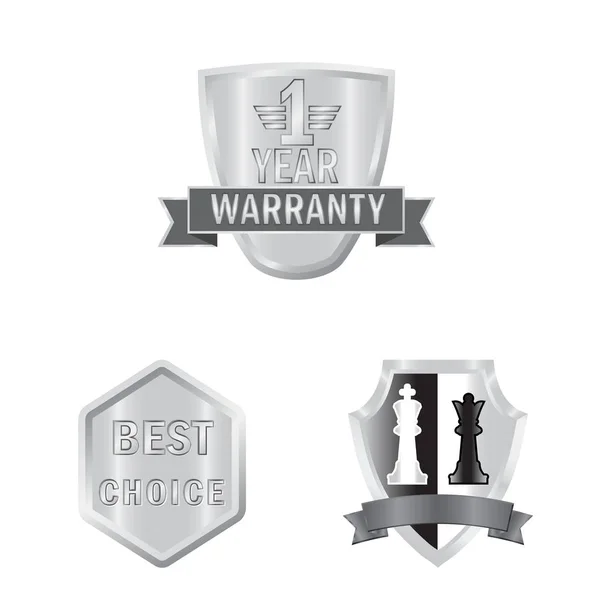Vector design of emblem and badge sign. Set of emblem and sticker vector icon for stock. — Stock Vector