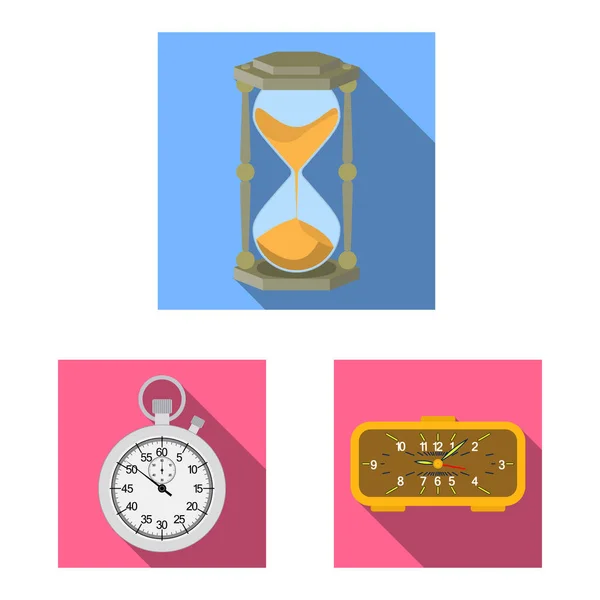 Objeto aislado de reloj y signo de tiempo. Colección de reloj y círculo icono vectorial para stock . — Archivo Imágenes Vectoriales