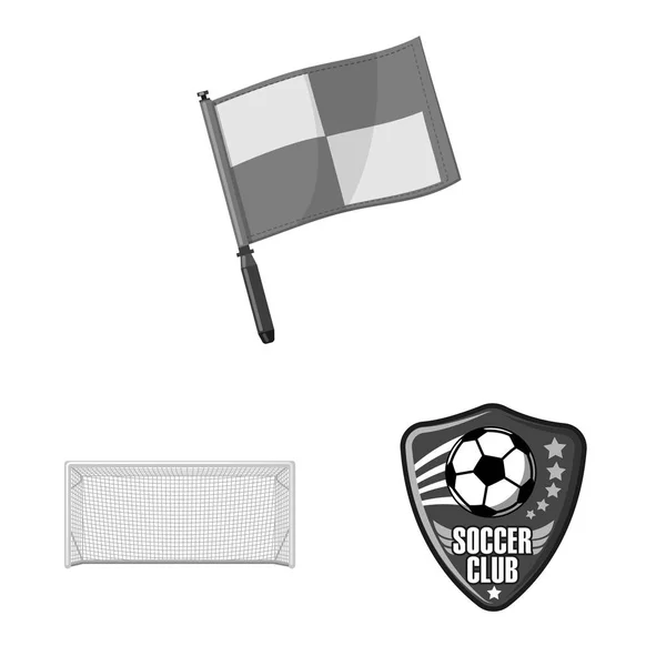 Objeto aislado de fútbol y símbolo de engranaje. Colección de fútbol y torneo símbolo de stock para la web . — Vector de stock