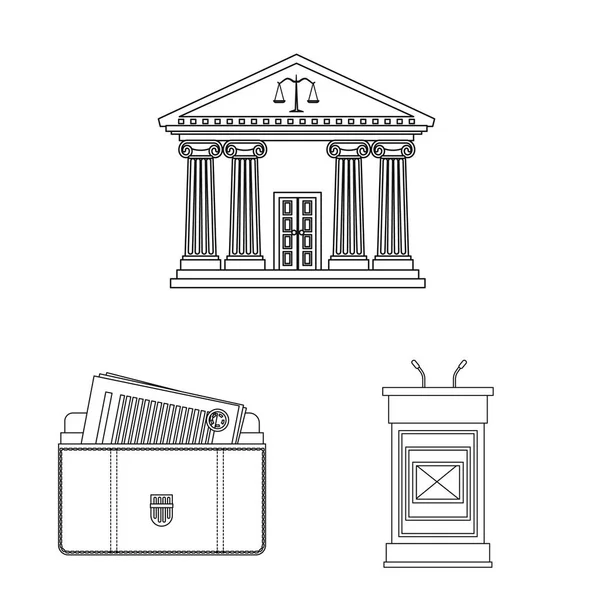 Isolated object of law and lawyer sign. Collection of law and justice vector icon for stock. — Stock Vector