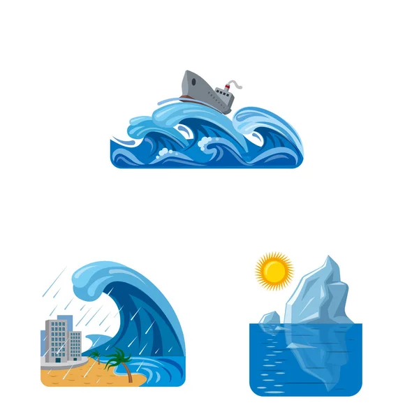 Vector design of natural and disaster icon. Collection of natural and risk vector icon for stock. — Stock Vector