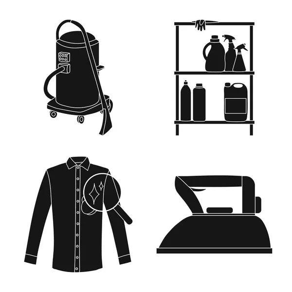 Vektor Illustration Von Wäsche Und Sauberem Logo Wäsche Und Kleidungsvektorsymbole — Stockvektor