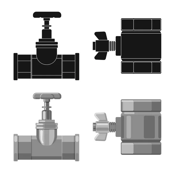 파이프 및 튜브 로그인의 고립 된 개체입니다. 재고 파이프 및 파이프라인 벡터 아이콘의 컬렉션. — 스톡 벡터