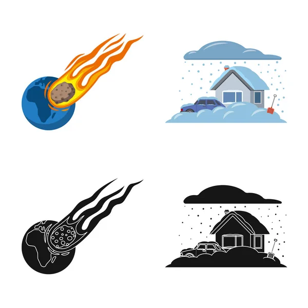 Векторная иллюстрация стихийного и бедственного знака. Набор символов природных и рискованных запасов для веб-сайтов . — стоковый вектор