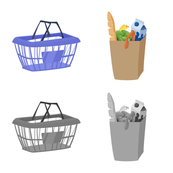 Ilustração vetorial do ícone de comida e bebida. Conjunto de alimentos e estoque de loja símbolo para web . —  Vetores de Stock
