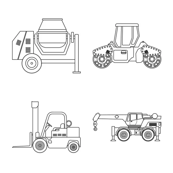 Vector illustration of build and construction symbol. Collection of build and machinery stock vector illustration. — Stock Vector