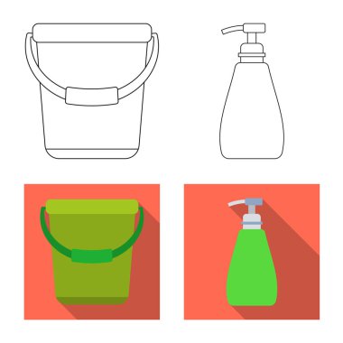 Temizlik ve servis logo vektör Illustration. Temizlik ve ev hisse senedi vektör çizim topluluğu.