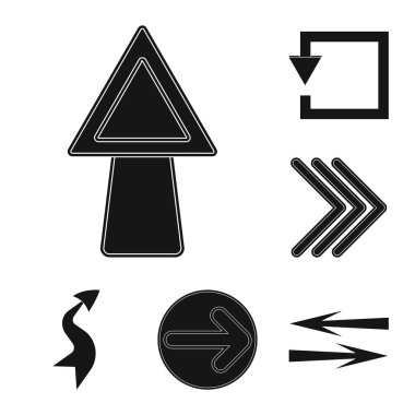 Öğe ve ok simgesi yalıtılmış nesne. Öğe ve yön hisse senedi vektör çizim topluluğu.