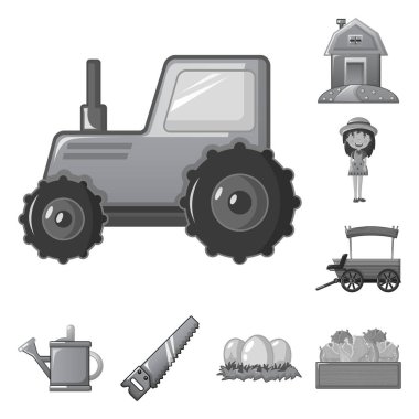 Çiftlik ve tarım sembolü yalıtılmış nesne. Çiftlik ve bitki vektör simgesini hissenin topluluğu.