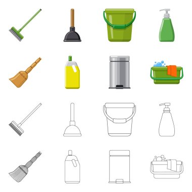 Temizlik ve servis logo vektör tasarımı. Temizlik ve ev vektör simgesini hissenin topluluğu.