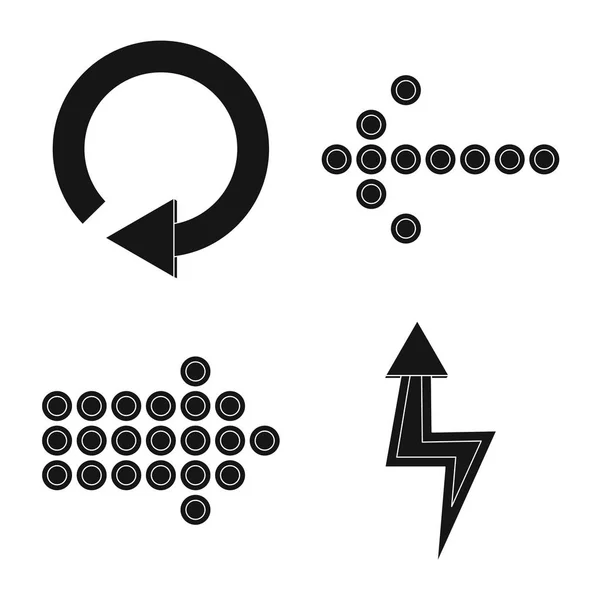 Isoliertes Element und Pfeil-Logo. Satz von Element und Richtung Aktiensymbol für Web. — Stockvektor