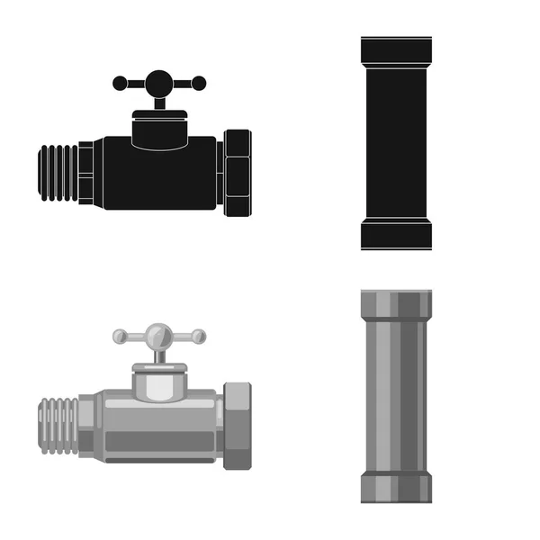 Objeto aislado de señal de tubo y tubo. Colección de tubería y tubería vector icono para stock . — Archivo Imágenes Vectoriales