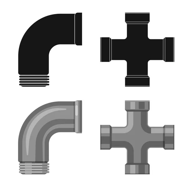 Ізольований об'єкт логотипу труби та трубки. Набір символів труб і труб для Інтернету . — стоковий вектор