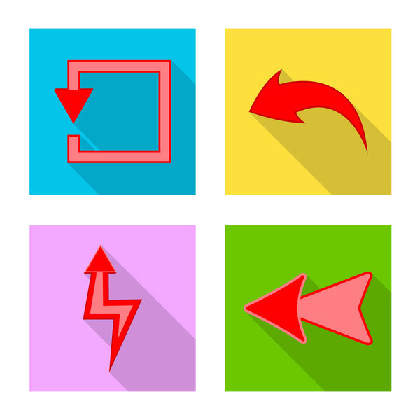 Vector design of element and arrow icon. Set of element and direction vector icon for stock.