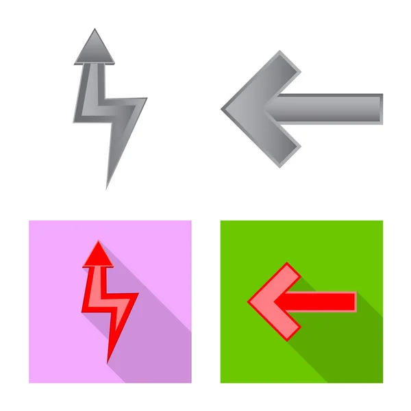 Objeto isolado de elemento e símbolo de seta. Conjunto de elemento e direção vetor ícone para estoque . —  Vetores de Stock
