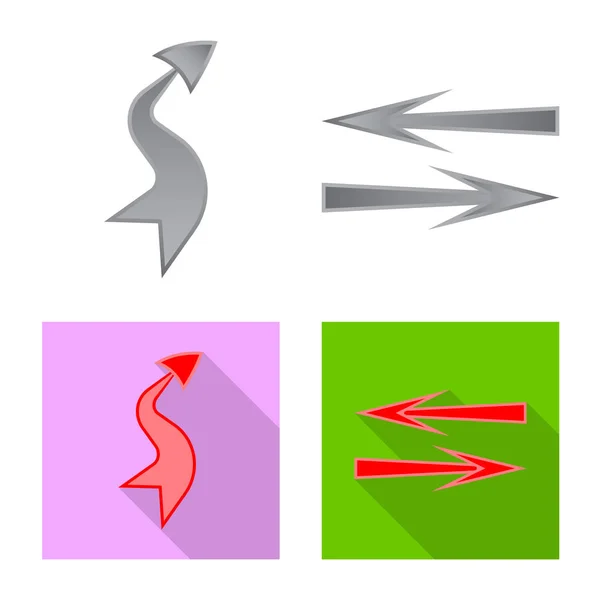 Изолированный объект элемента и знак стрелки. Сбор символа элемента и направления запаса для веб . — стоковый вектор