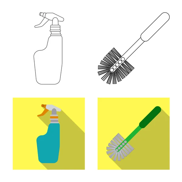 Векторный дизайн символа чистки и обслуживания. Сбор векторной иллюстрации уборки и бытовых запасов . — стоковый вектор