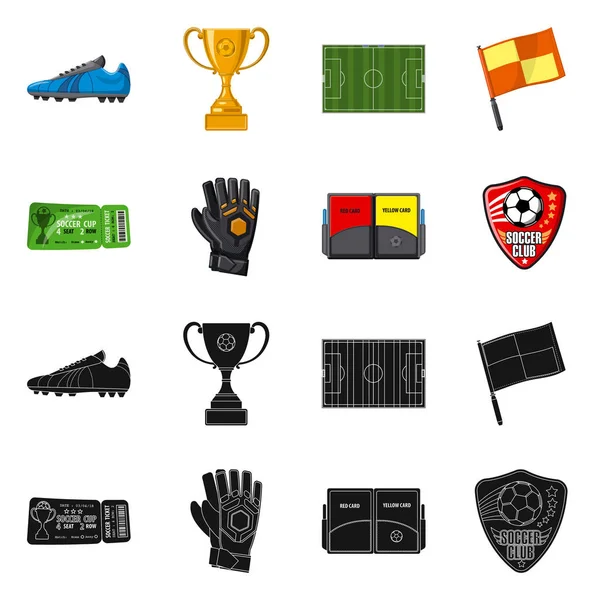 Vector design of soccer and gear icon. Collection of soccer and tournament stock symbol for web. — Stock Vector
