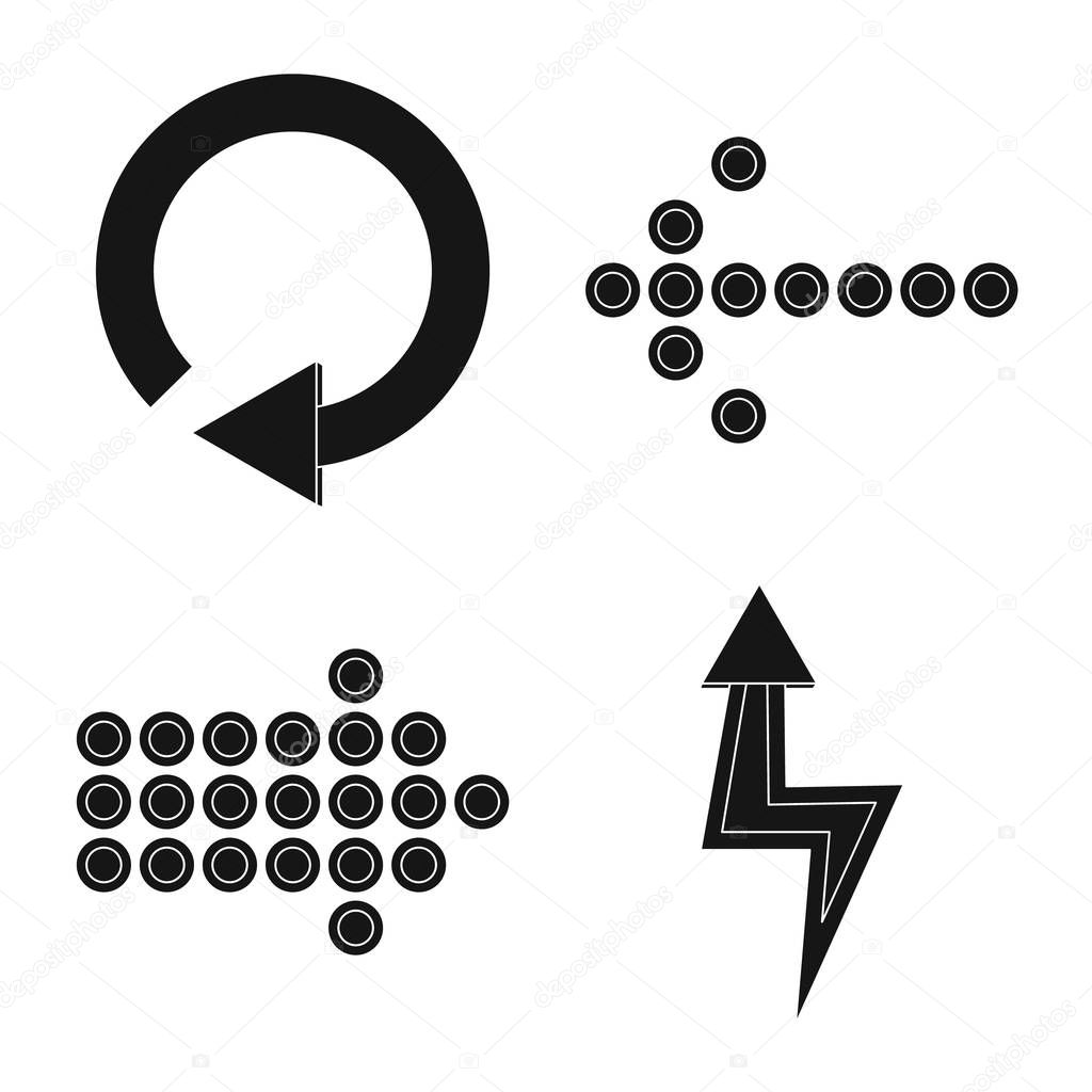 Vector design of element and arrow icon. Collection of element and direction stock vector illustration.