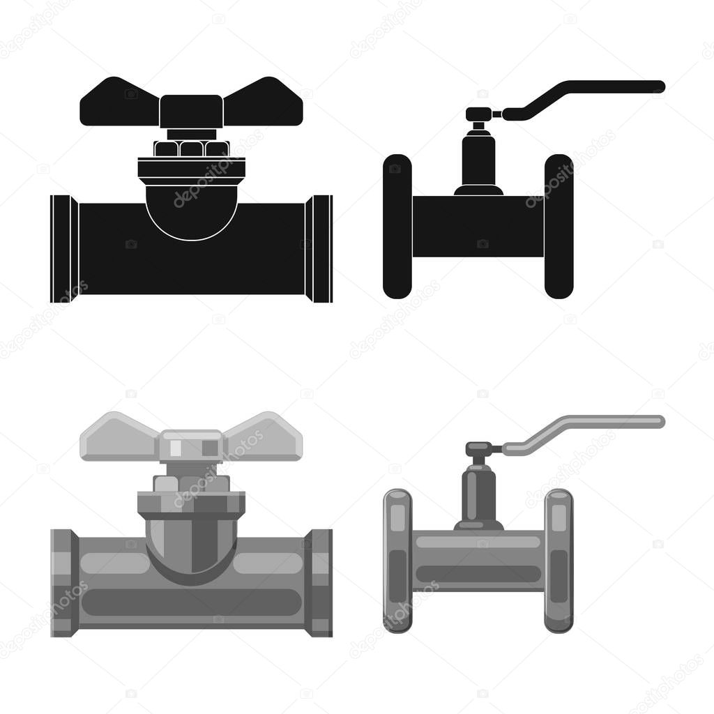 Isolated object of pipe and tube logo. Collection of pipe and pipeline vector icon for stock.