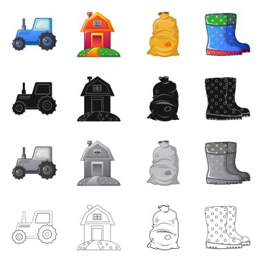 Çiftlik ve tarım işareti vektör tasarımı. Çiftlik ve bitki hisse senedi vektör çizim topluluğu.